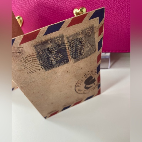 Karl Lagerfeld Pink and Gold Metal Hearts Crossbody - Picture 10 of 11